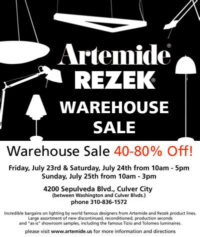artemide warehouse sale.